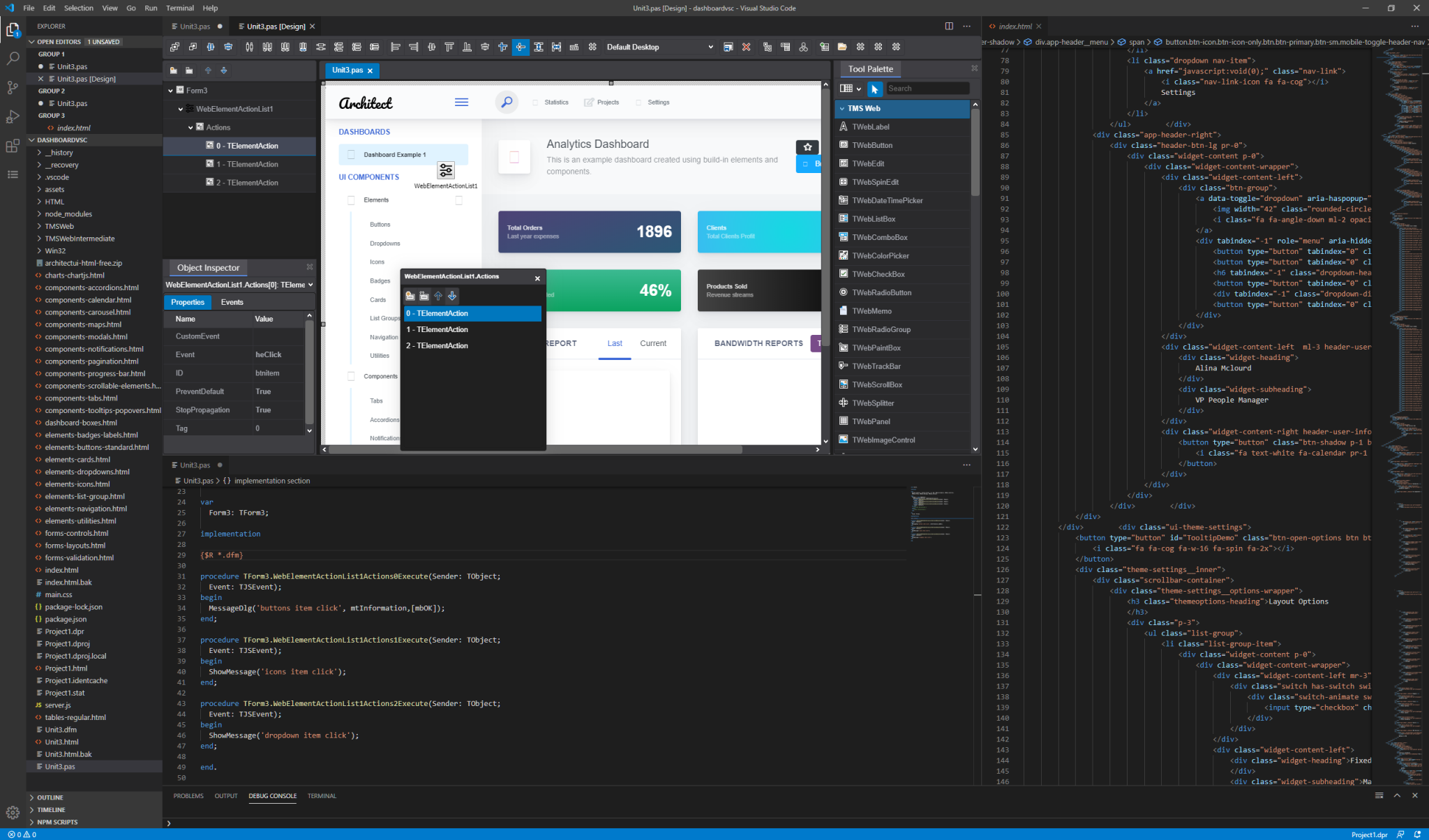 TMS WEB Core for Visual Studio Code | Dimensional Data