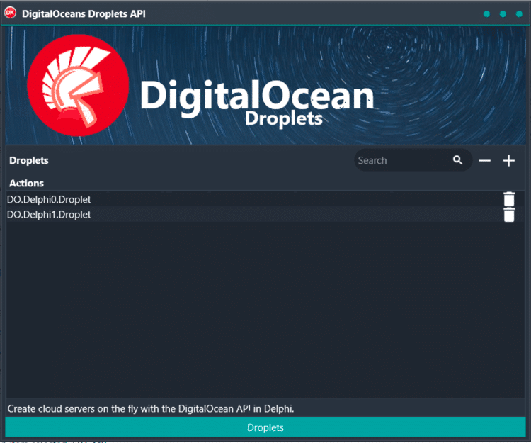 DigitalOcean API in action image 