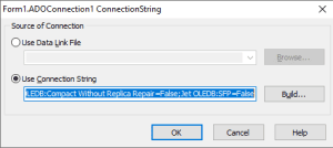 This Is How To Use ADO And FireDAC With Databases - ADO Connection String Dialog - Filled MS Access Connection String