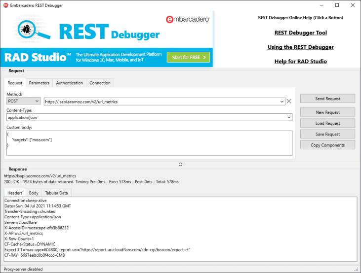 The 5 Best Kept Secrets Of Android App Builder Software - an image showing the Embarcadero REST Debugger