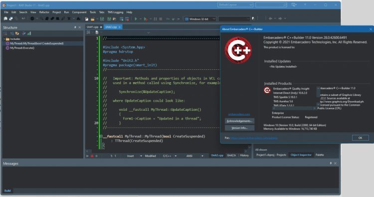 Successful Windows Development With This C++ Compiler Download - The C++ Builder screen